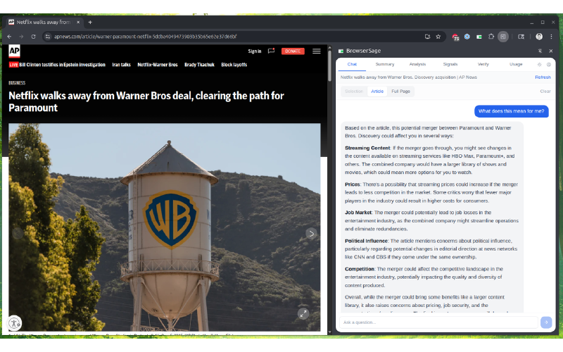 Browser Sage Settings